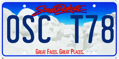 SD license plate 0SCT78