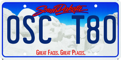 SD license plate 0SCT80