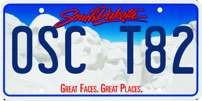 SD license plate 0SCT82