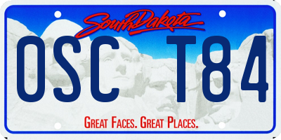 SD license plate 0SCT84
