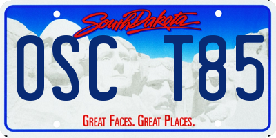 SD license plate 0SCT85