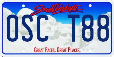SD license plate 0SCT88