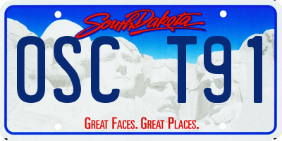 SD license plate 0SCT91