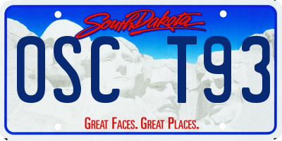 SD license plate 0SCT93