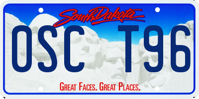 SD license plate 0SCT96