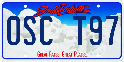 SD license plate 0SCT97