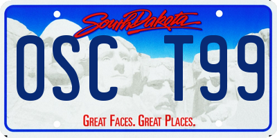 SD license plate 0SCT99