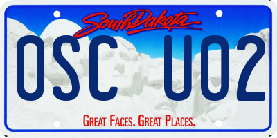 SD license plate 0SCU02