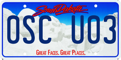 SD license plate 0SCU03