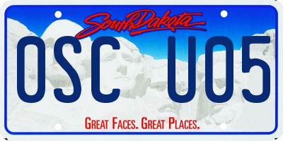 SD license plate 0SCU05