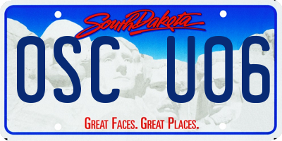 SD license plate 0SCU06