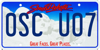 SD license plate 0SCU07