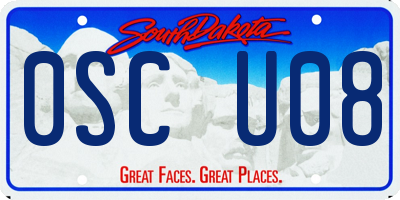 SD license plate 0SCU08