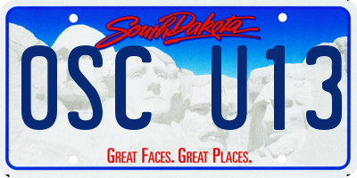 SD license plate 0SCU13