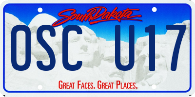 SD license plate 0SCU17