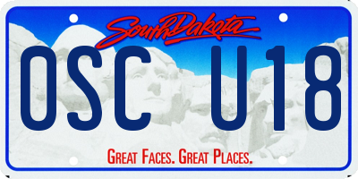 SD license plate 0SCU18