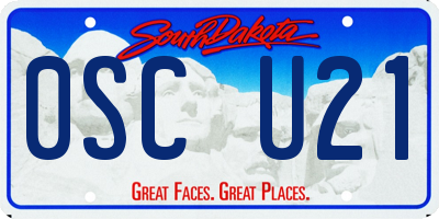 SD license plate 0SCU21