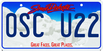 SD license plate 0SCU22