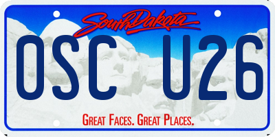 SD license plate 0SCU26