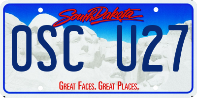 SD license plate 0SCU27