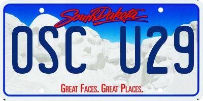 SD license plate 0SCU29