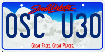 SD license plate 0SCU30