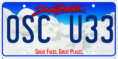SD license plate 0SCU33