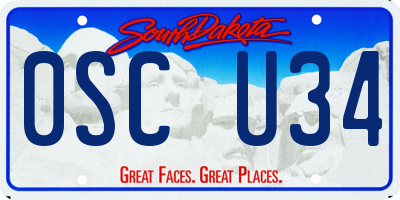 SD license plate 0SCU34