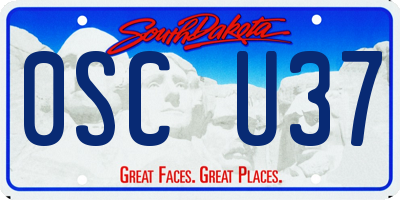 SD license plate 0SCU37