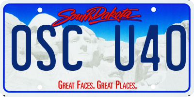 SD license plate 0SCU40