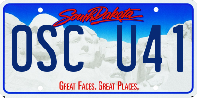 SD license plate 0SCU41
