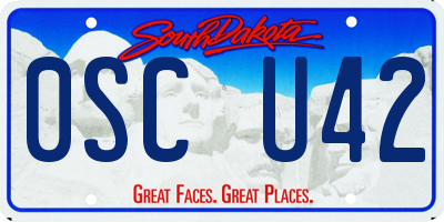 SD license plate 0SCU42