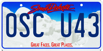SD license plate 0SCU43