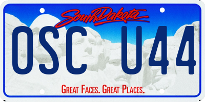 SD license plate 0SCU44