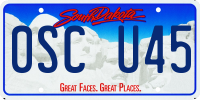 SD license plate 0SCU45