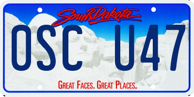 SD license plate 0SCU47