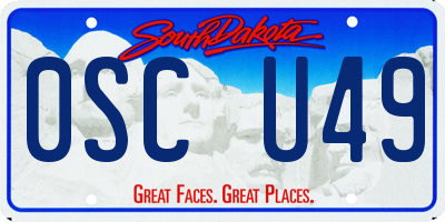 SD license plate 0SCU49
