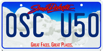 SD license plate 0SCU50