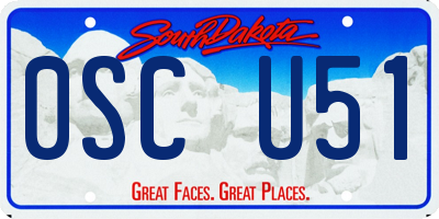 SD license plate 0SCU51