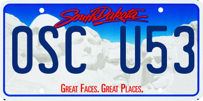 SD license plate 0SCU53