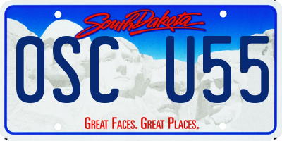 SD license plate 0SCU55