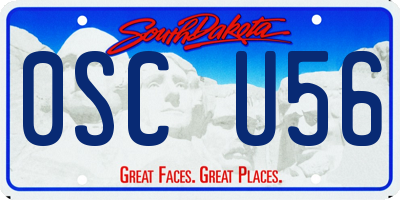 SD license plate 0SCU56