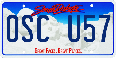 SD license plate 0SCU57