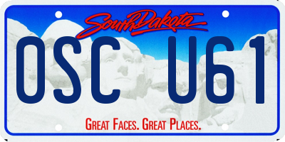 SD license plate 0SCU61