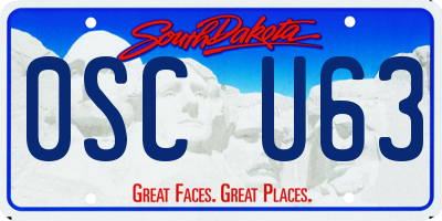 SD license plate 0SCU63