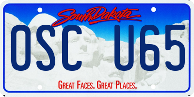 SD license plate 0SCU65