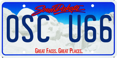 SD license plate 0SCU66