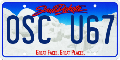 SD license plate 0SCU67