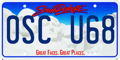 SD license plate 0SCU68