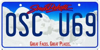 SD license plate 0SCU69